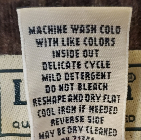 L.L. Bean Wool Blend V-Neck Brown Sweater Size Medium - Picture 5 of 5